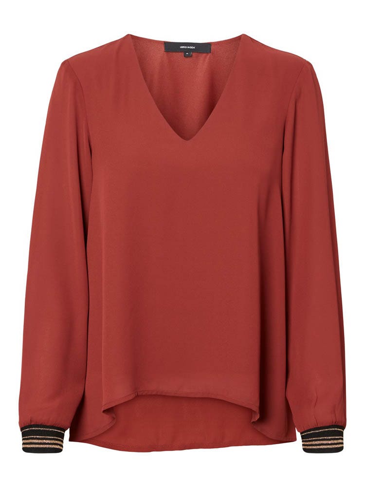 Vero Moda Elise Ls Top Wvn Lcs Bruin
