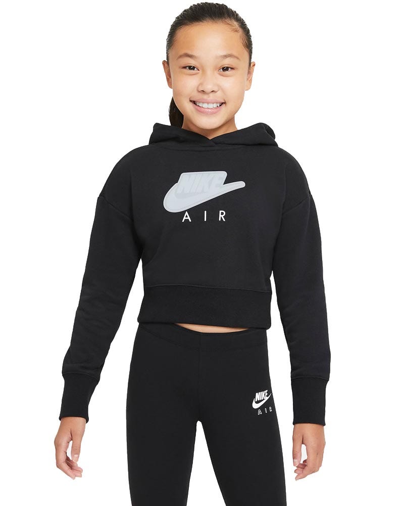 Nike Cropped French Terry Hoodie Zwart