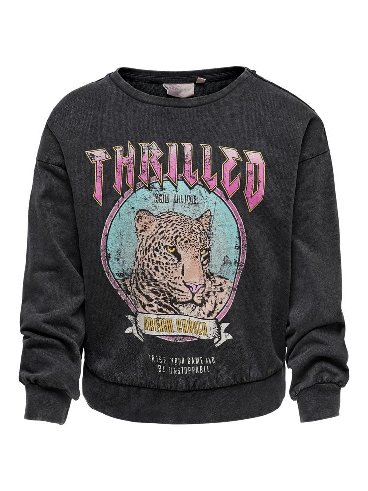 Only Kids Koglucinda L/s Tiger Box Ub Swt Zwart