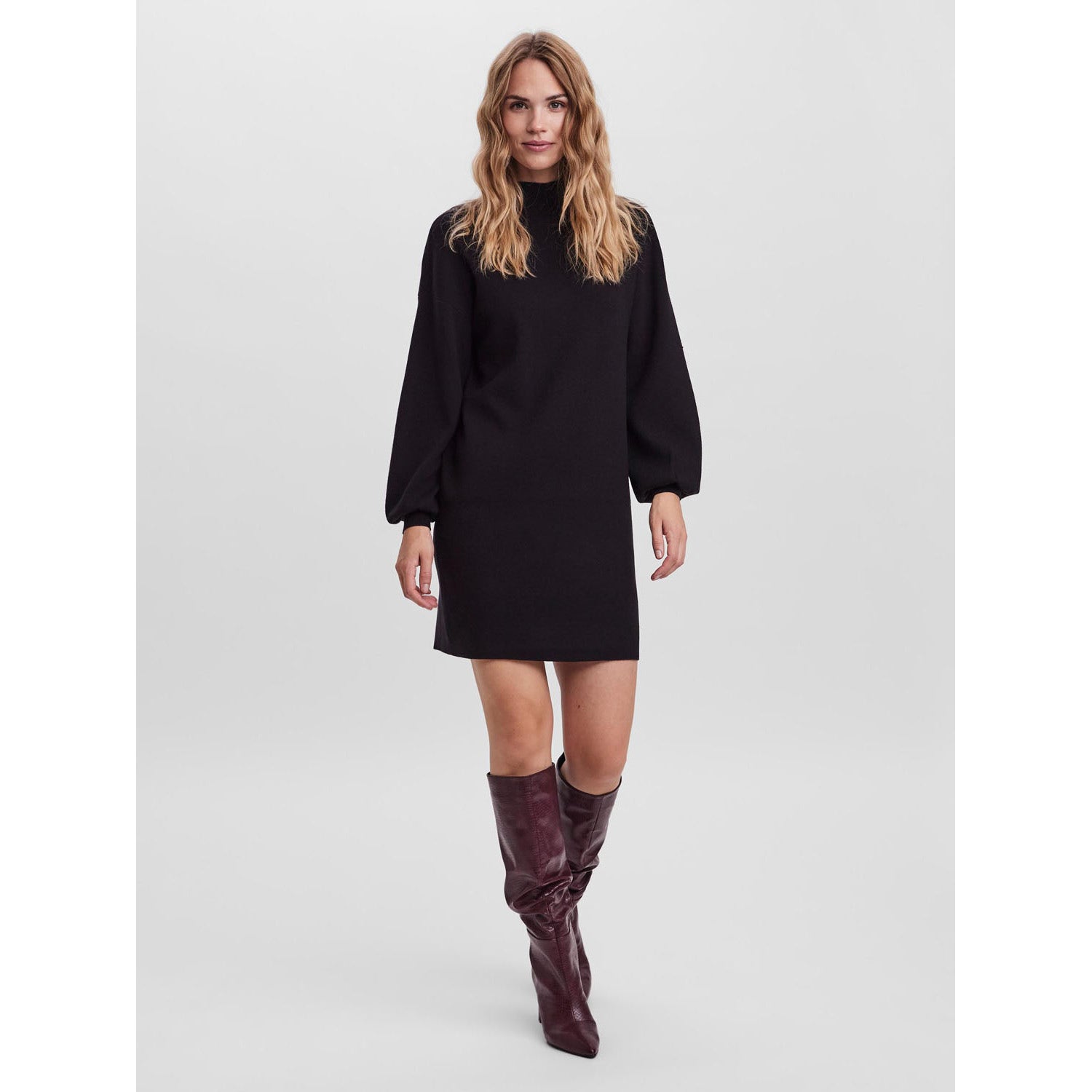 Vero Moda Nancy Long Sleeve Funnel Neck Dress 