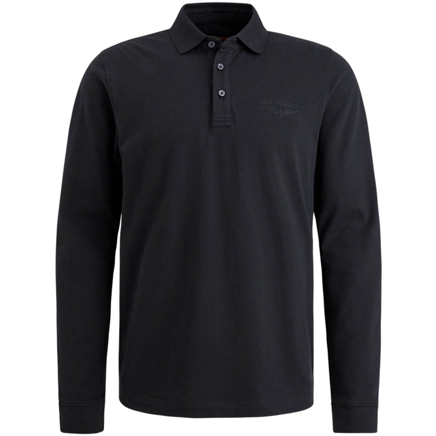 Pme Legend Long Sleeve Polo Peached Pique Zwart