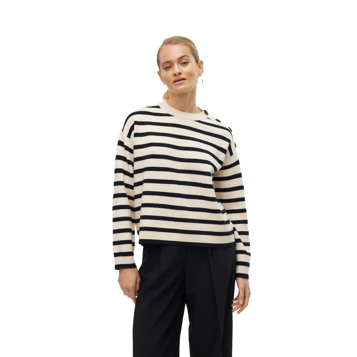 Vero Moda Saba Long Sleeve O-Neck Button Pullover