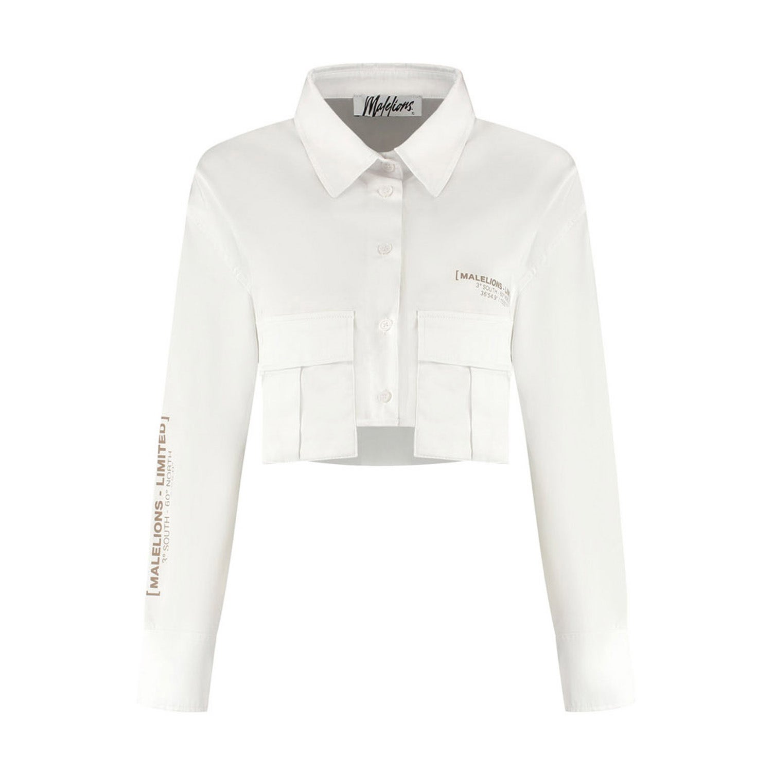 Malelions Cropped Button-Up Shirt Dames
