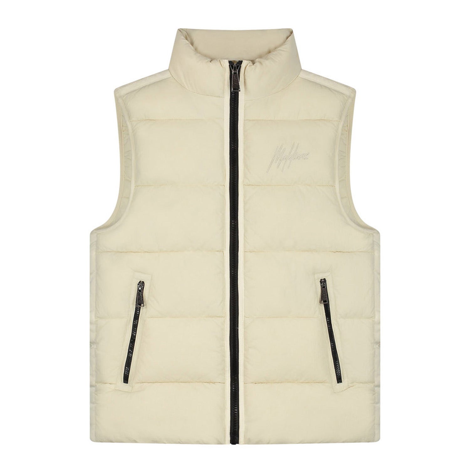 Malelions Matt Crinkle Padded Vest Heren Beige