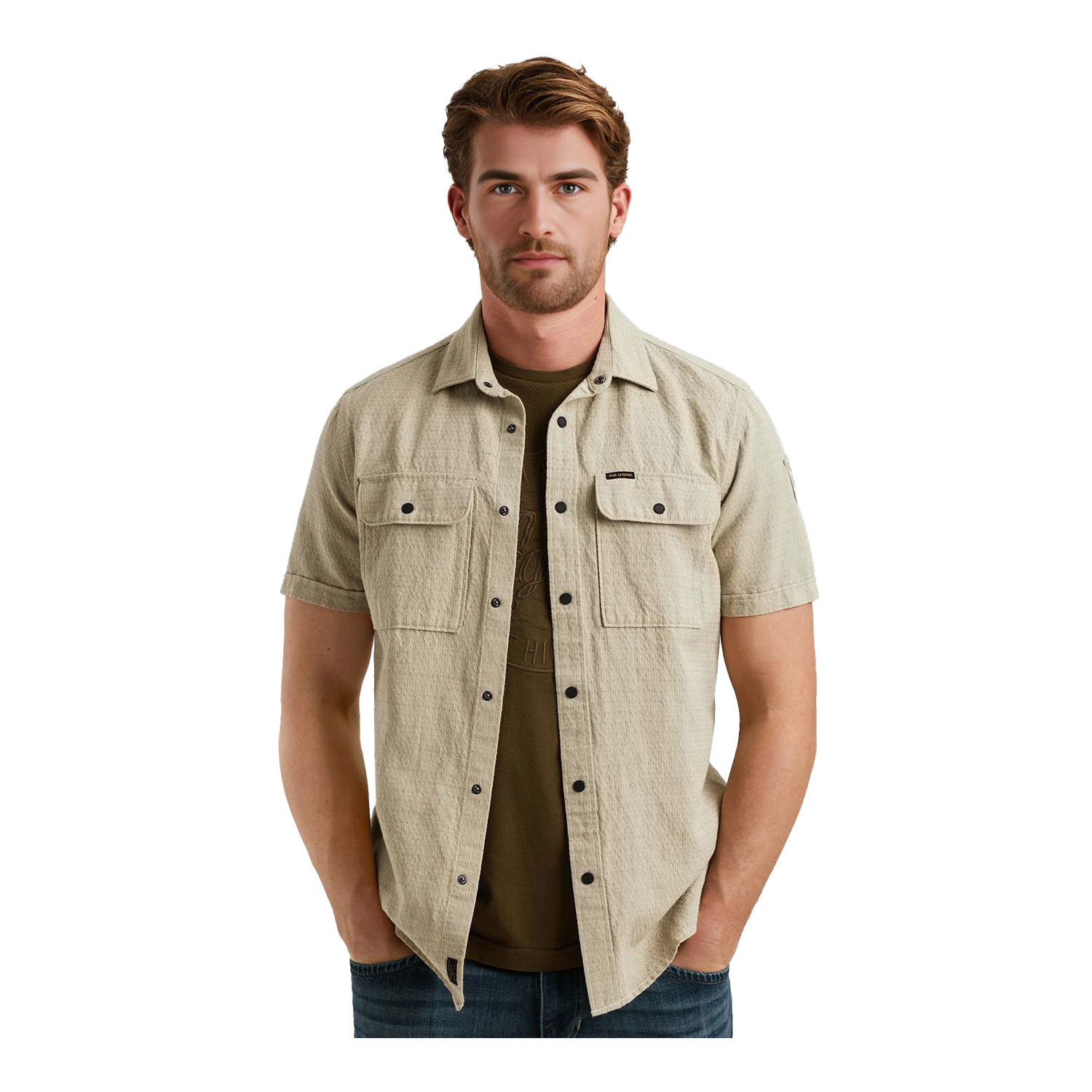 Pme Legend Short Sleeve Linnen Shirt Groen