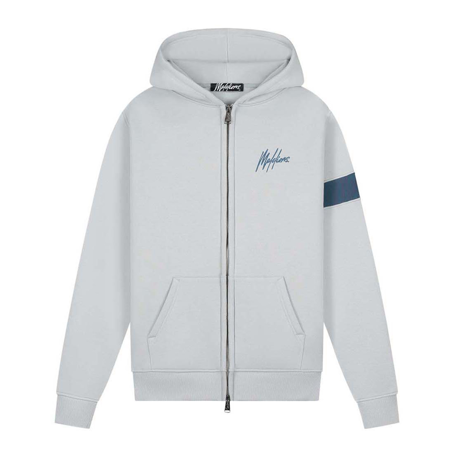 Malelions Men Captain Zip Hoodie Grijs