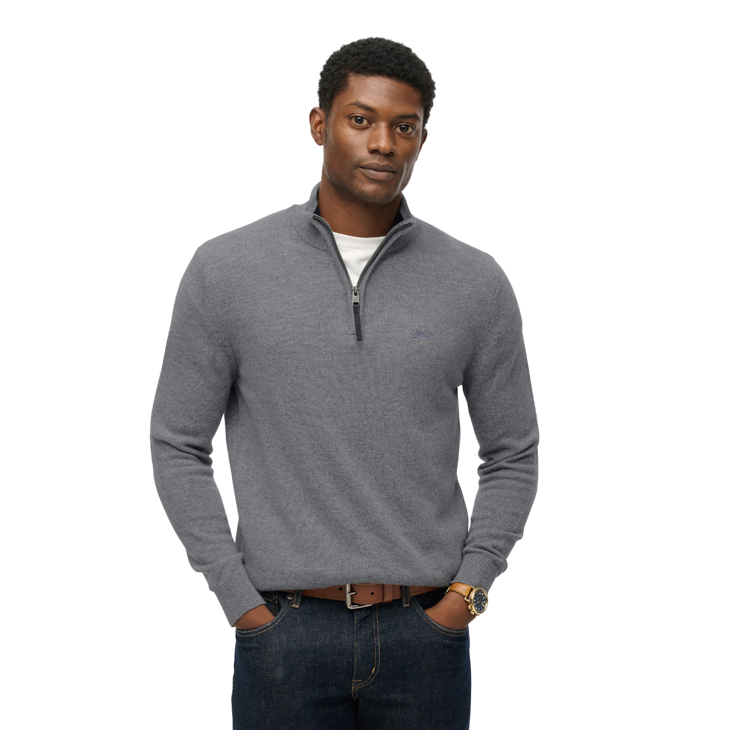 Superdry Wool Blend Half Zip Jumper