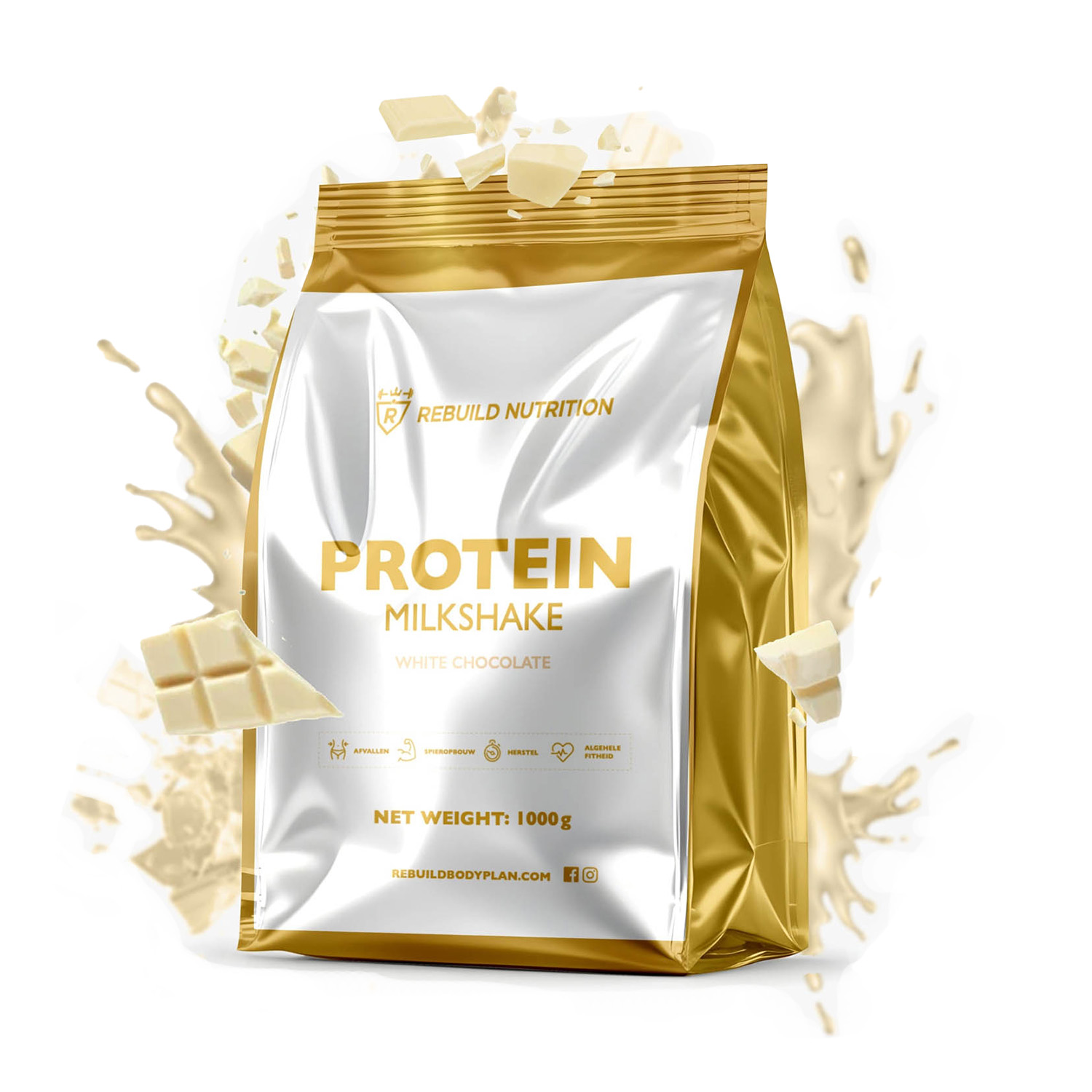 Rebuild Body Plan Protein Milkshake Witte Chocolade 1KG