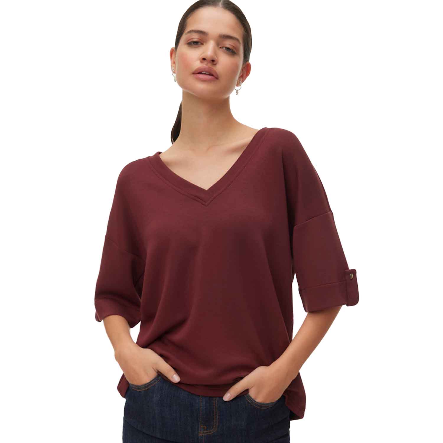 Vero Moda V-neck Top Beige