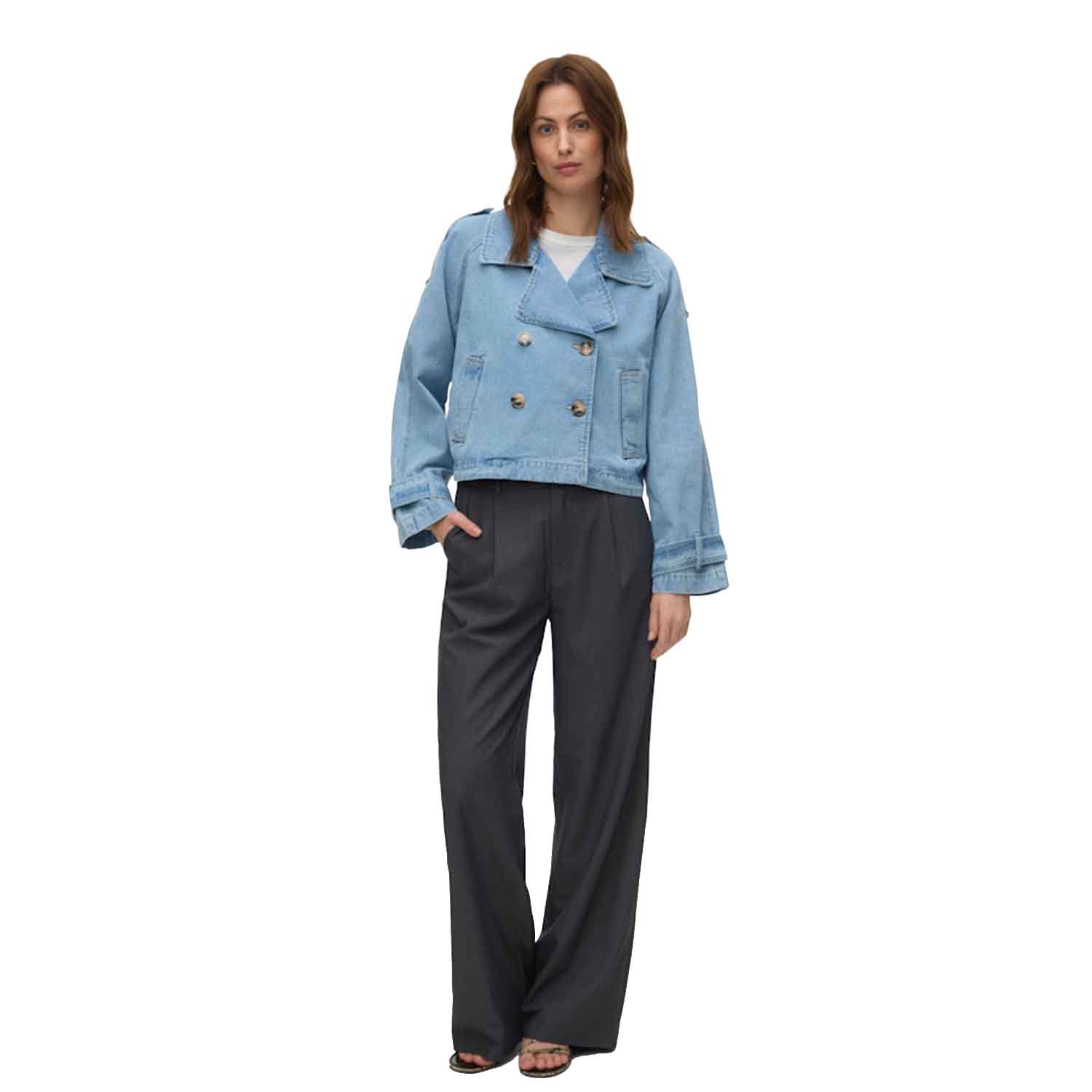 Vero Moda Lelou Short Spijkerjack Blauw