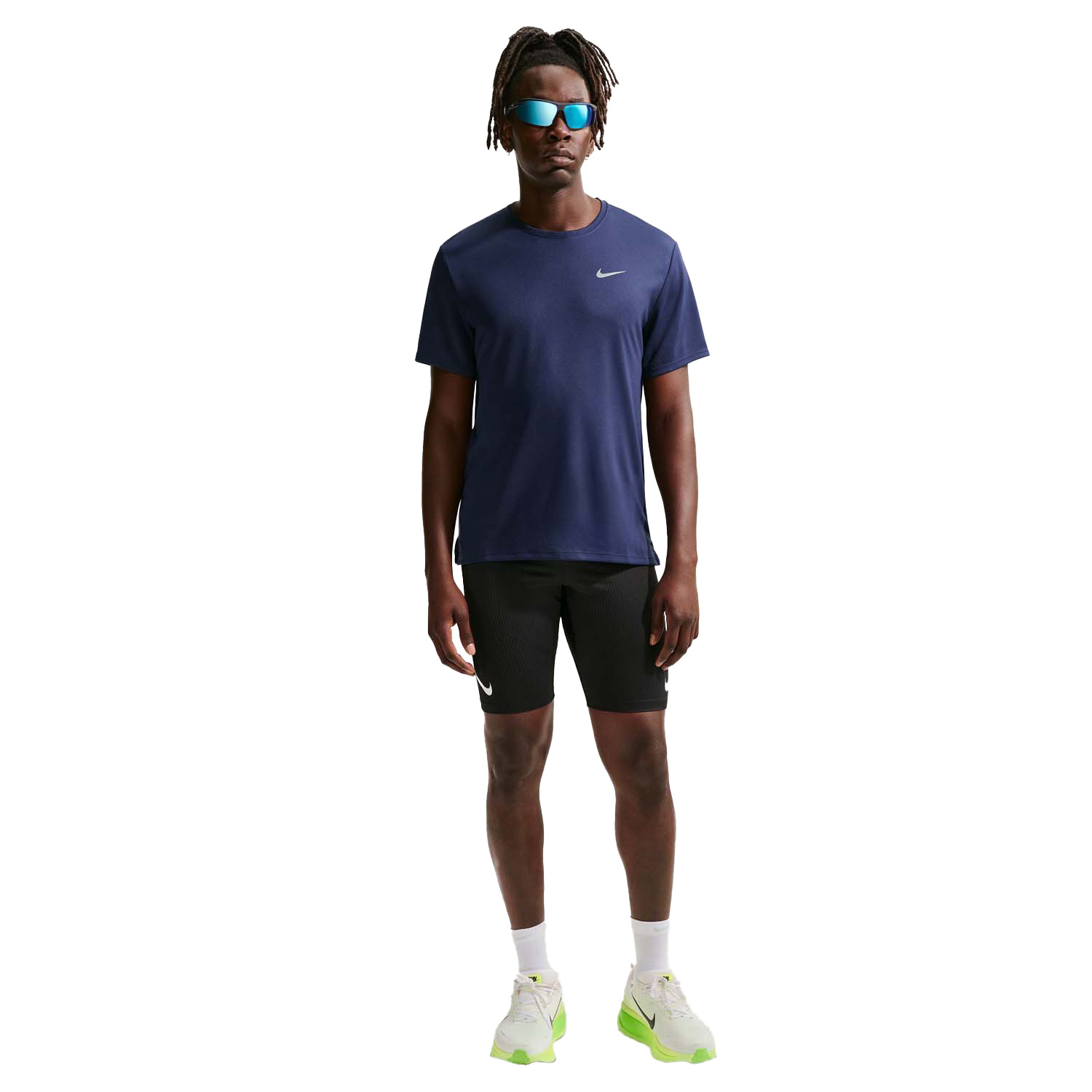 Nike Miler Short Sleeve Shirt Blauw