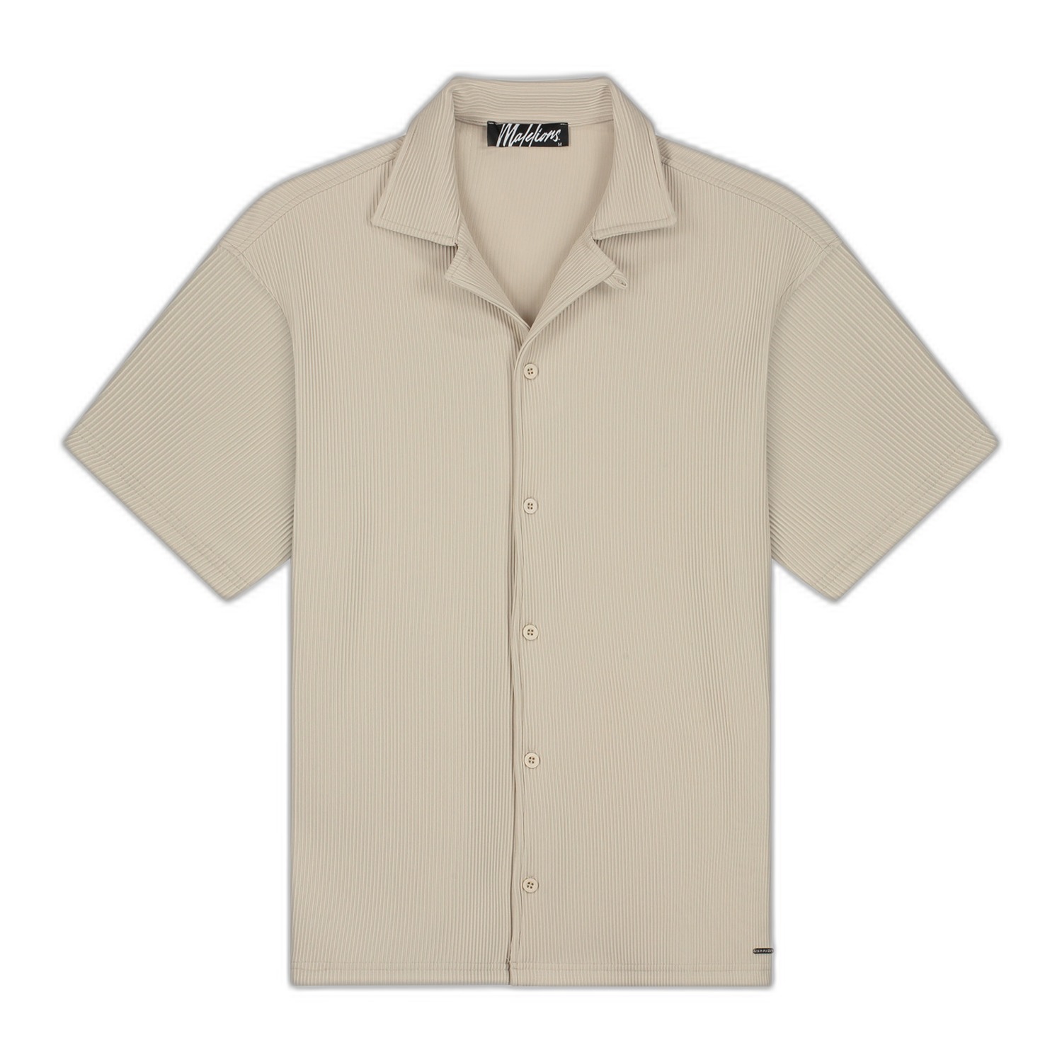 Malelions Ribbed Camp Collar Shirt Taupe