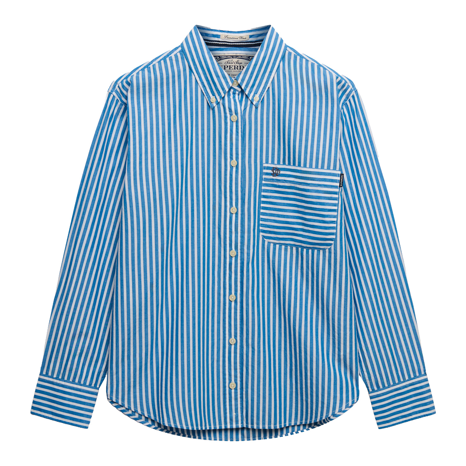 Superdry Poplin Overhemd Dames Blauw