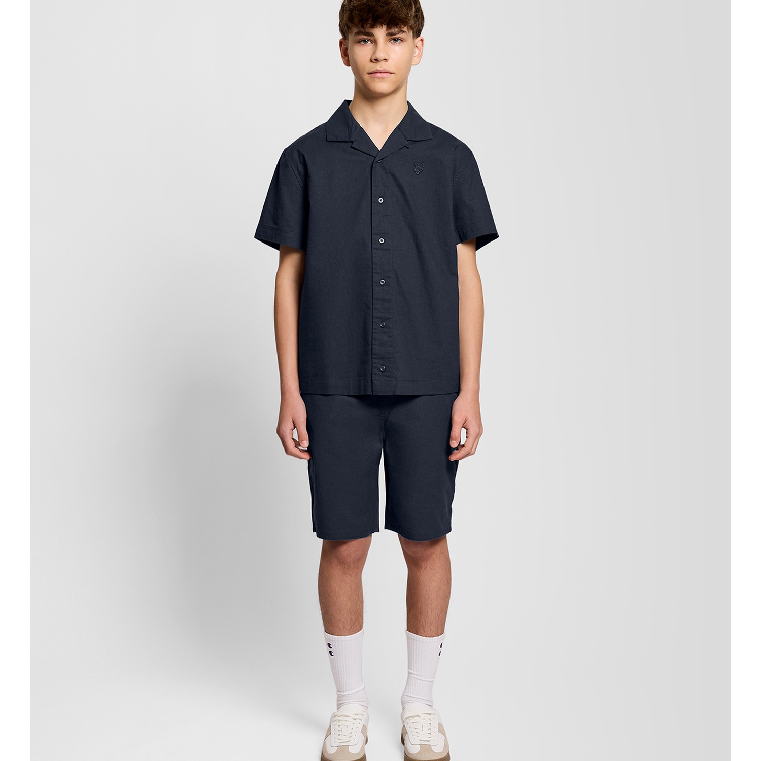 Lyle & Scott Linen Blend Short Kids Blauw