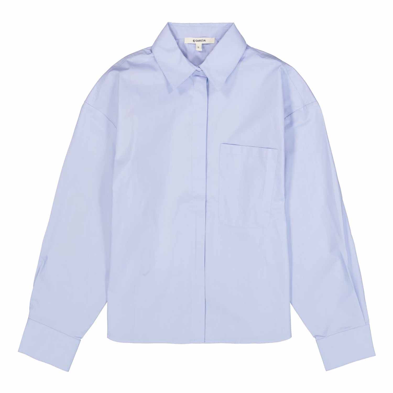 Garcia Ladies Shirt Long Sleeve Blauw