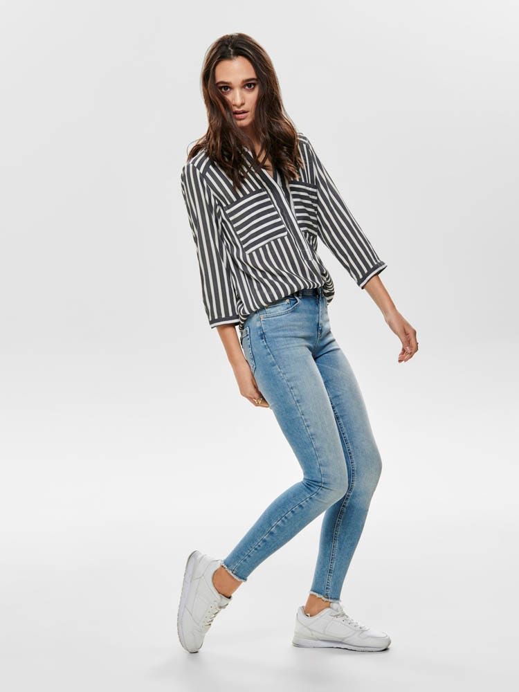 ONLY BLUSH MID SK ANK RAW JEANS NOOS