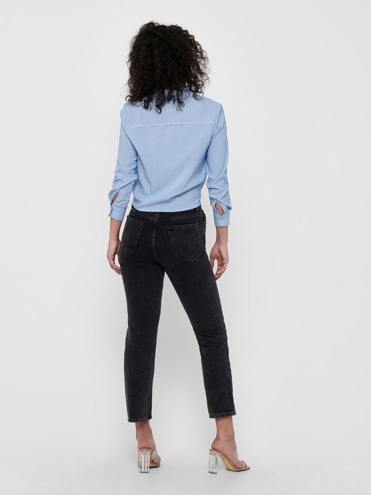 ONLY ONLLECEY LS STRIPE KNOT DNM SHIRT N