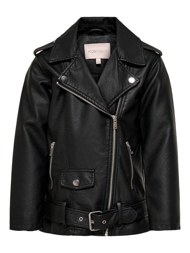 ONLY Kids Long Biker Faux Leather Jacket