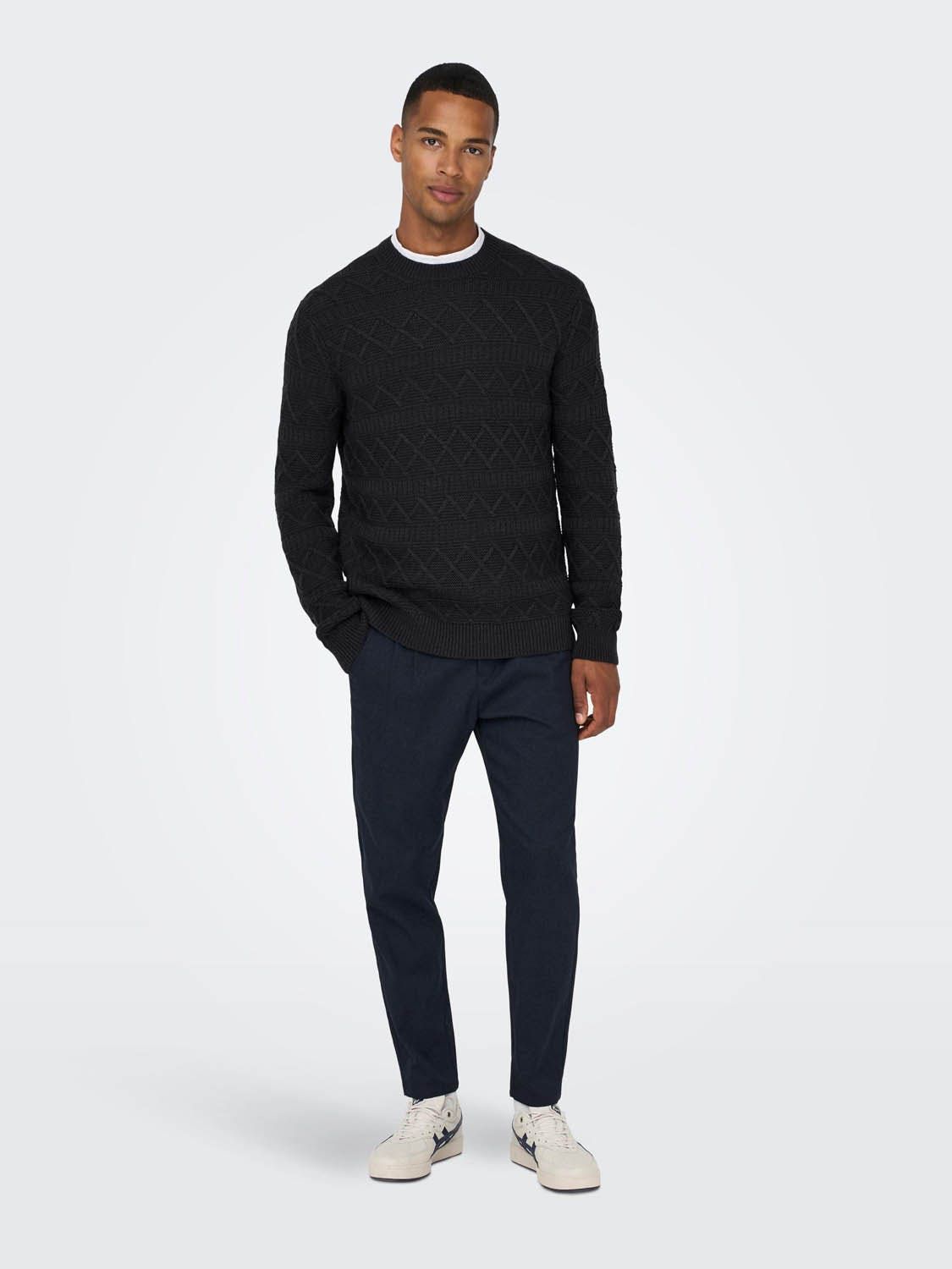 ONLY & Sons Wade Reg 5 Struc Mock Neck Knit