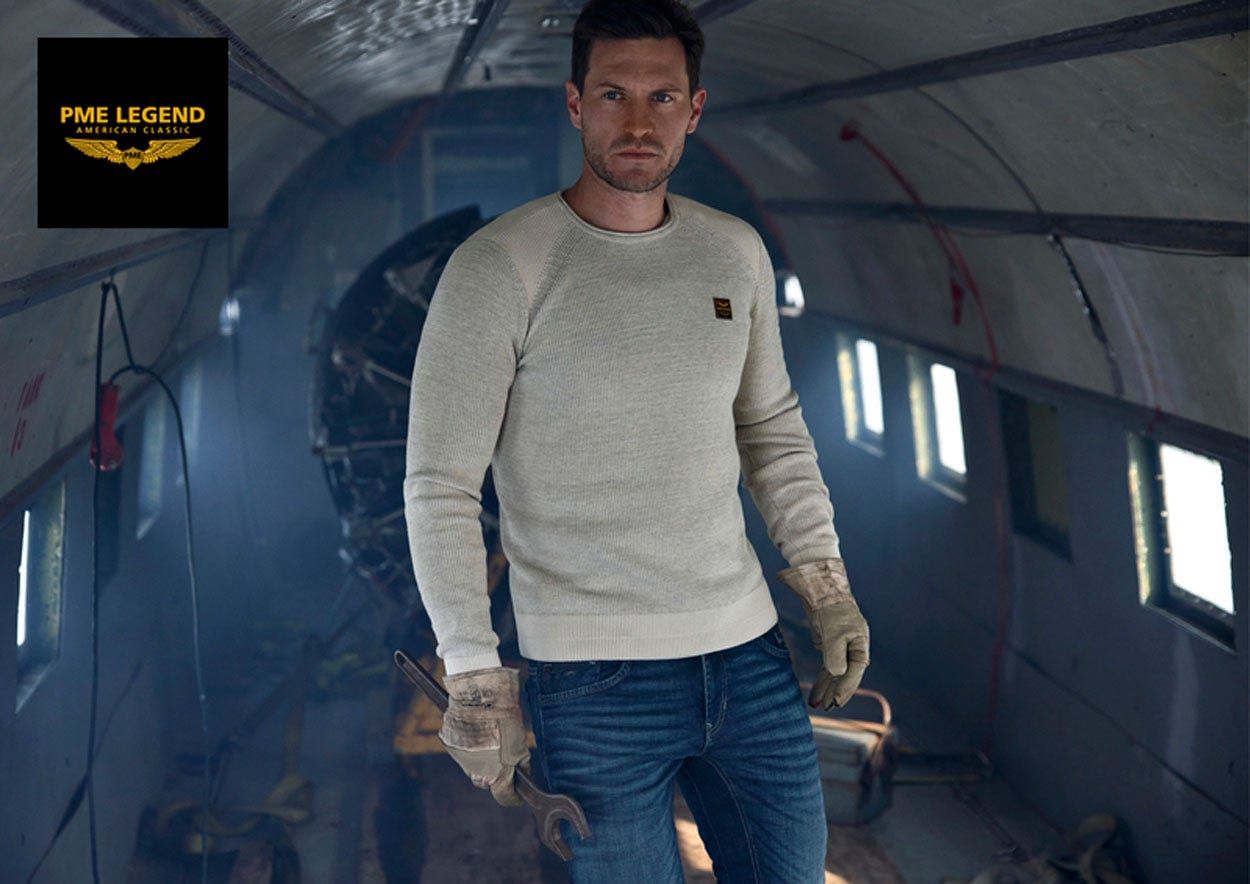 PME Legend R-Neck Cotton Rib Melee Knit