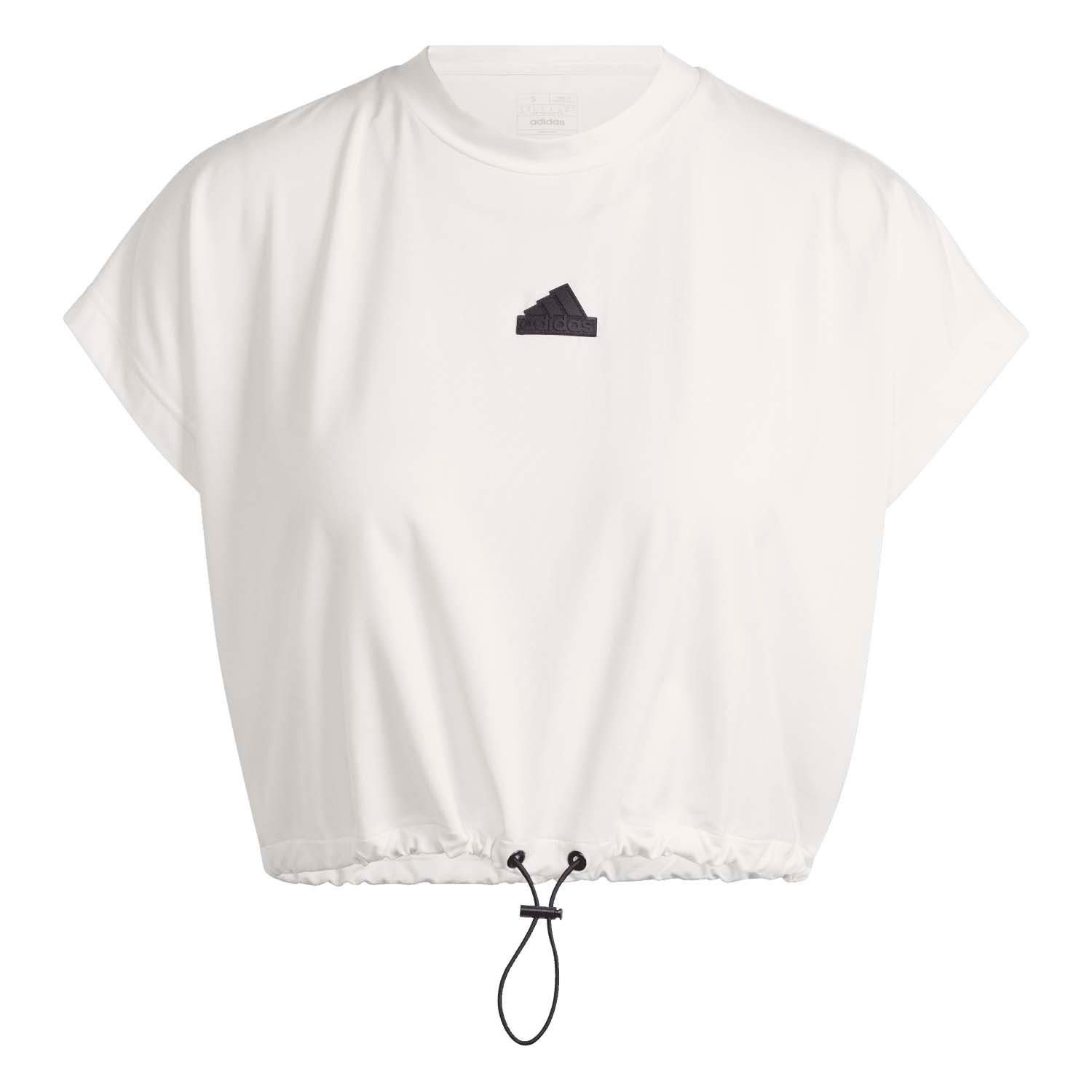 adidas City Escape Crop T-shirt met Elastisch Koord