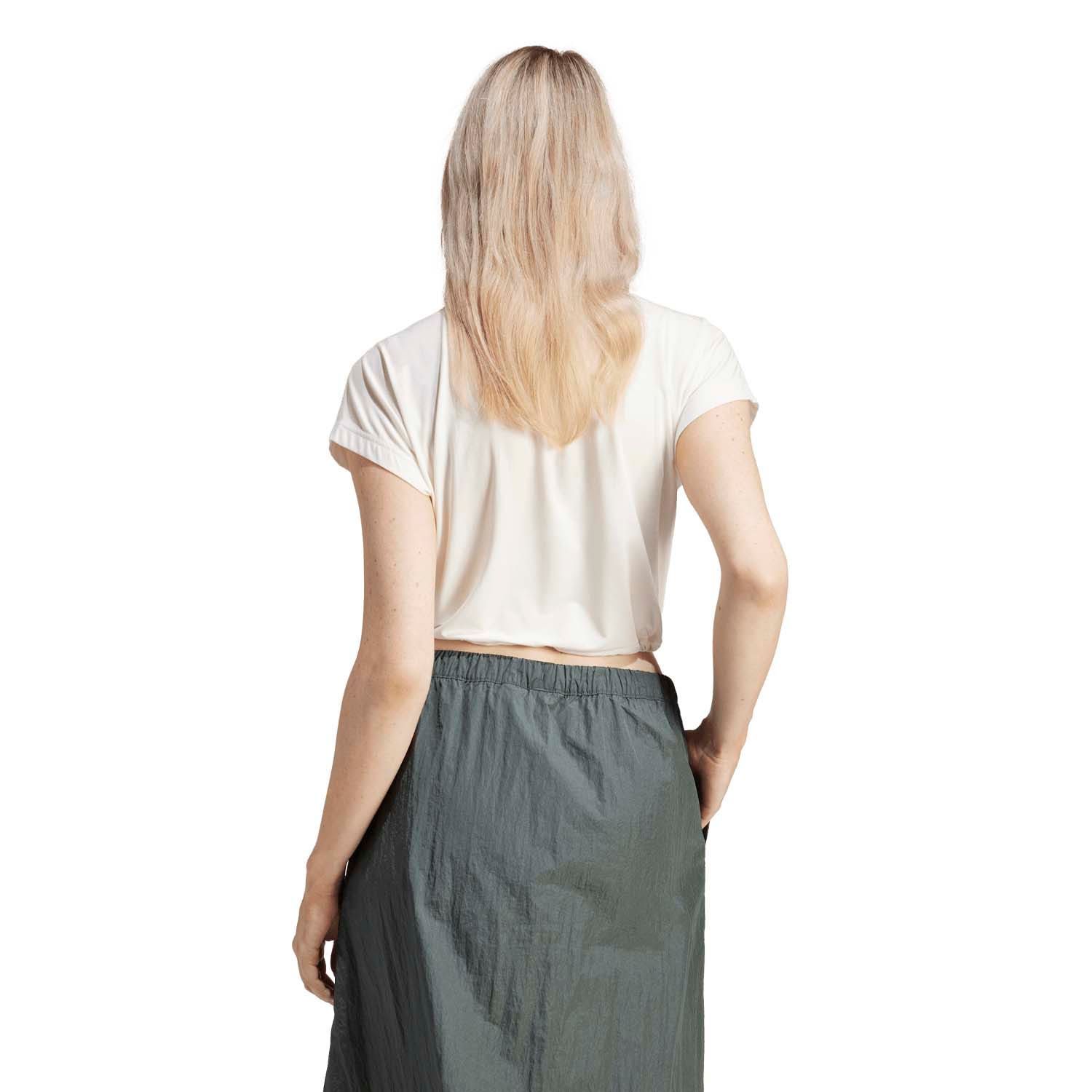 adidas City Escape Crop T-shirt met Elastisch Koord