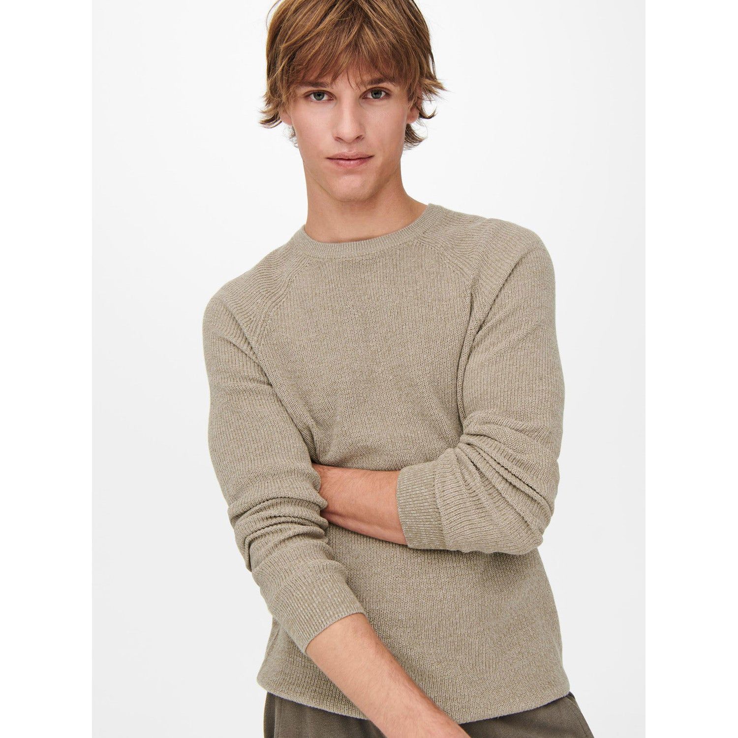 ONLY & Sons Dennis 12 Structuur Raglan Crew Neck Knit