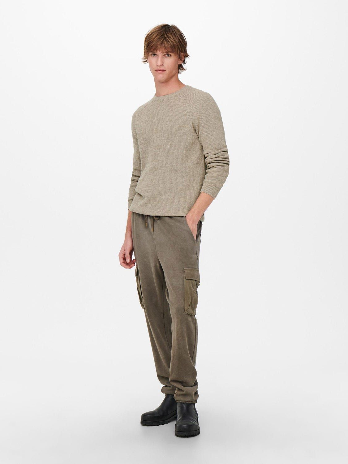 ONLY & Sons Dennis 12 Structuur Raglan Crew Neck Knit