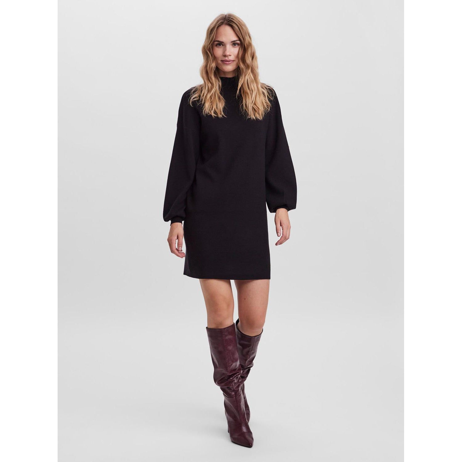 Vero Moda Nancy Long Sleeve Funnel Neck Dress