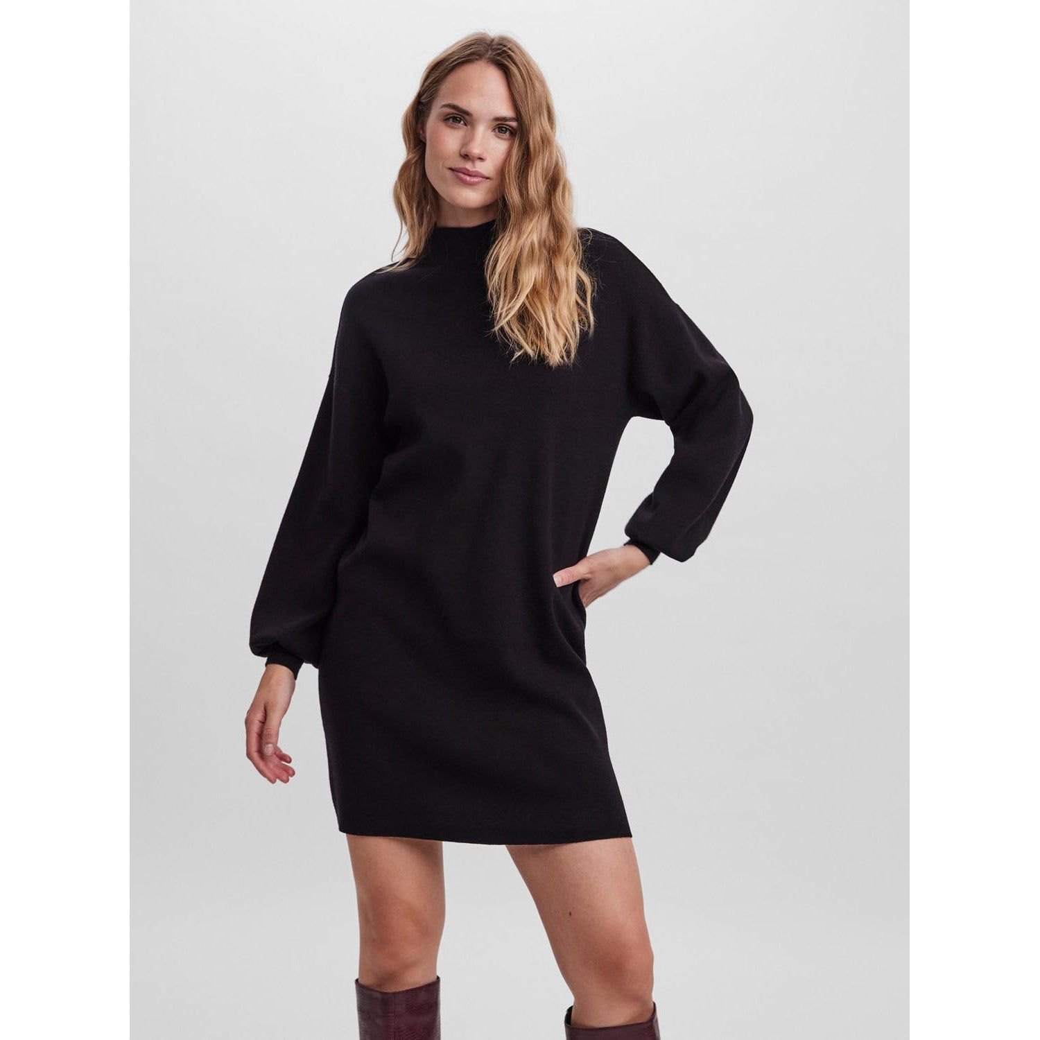 Vero Moda Nancy Long Sleeve Funnel Neck Dress