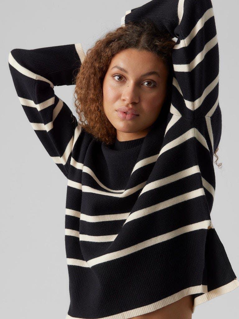 Vero Moda Saba LS O-Neck Stripe Pullover