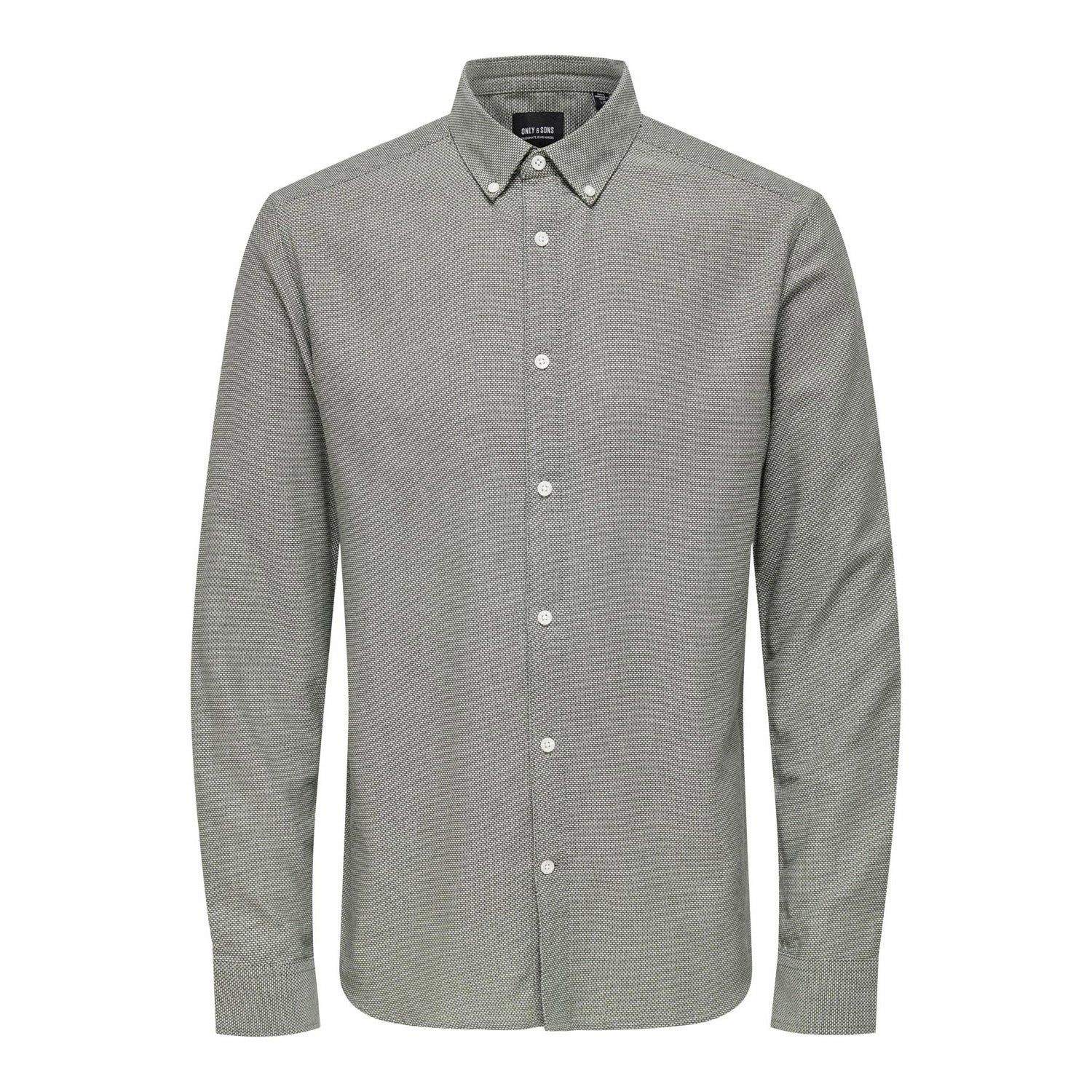 ONLY & Sons Tar Slim Long Sleeve Melange Button Down Shirt