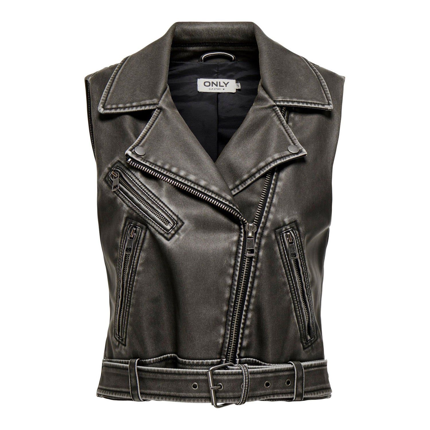 ONLY Halli Vera Faux Leather Waistcoat