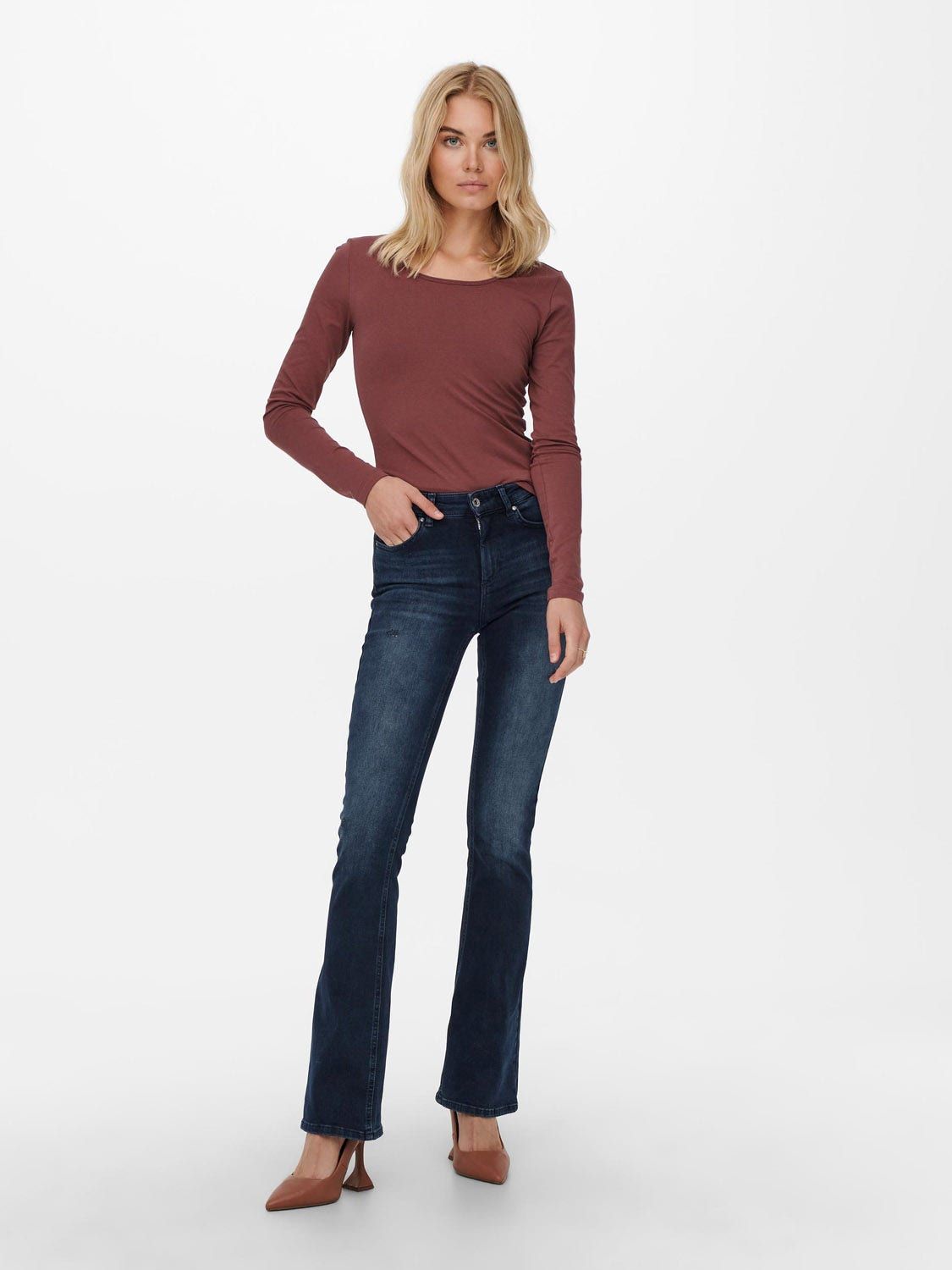 ONLY Blush Mid Flared Denim