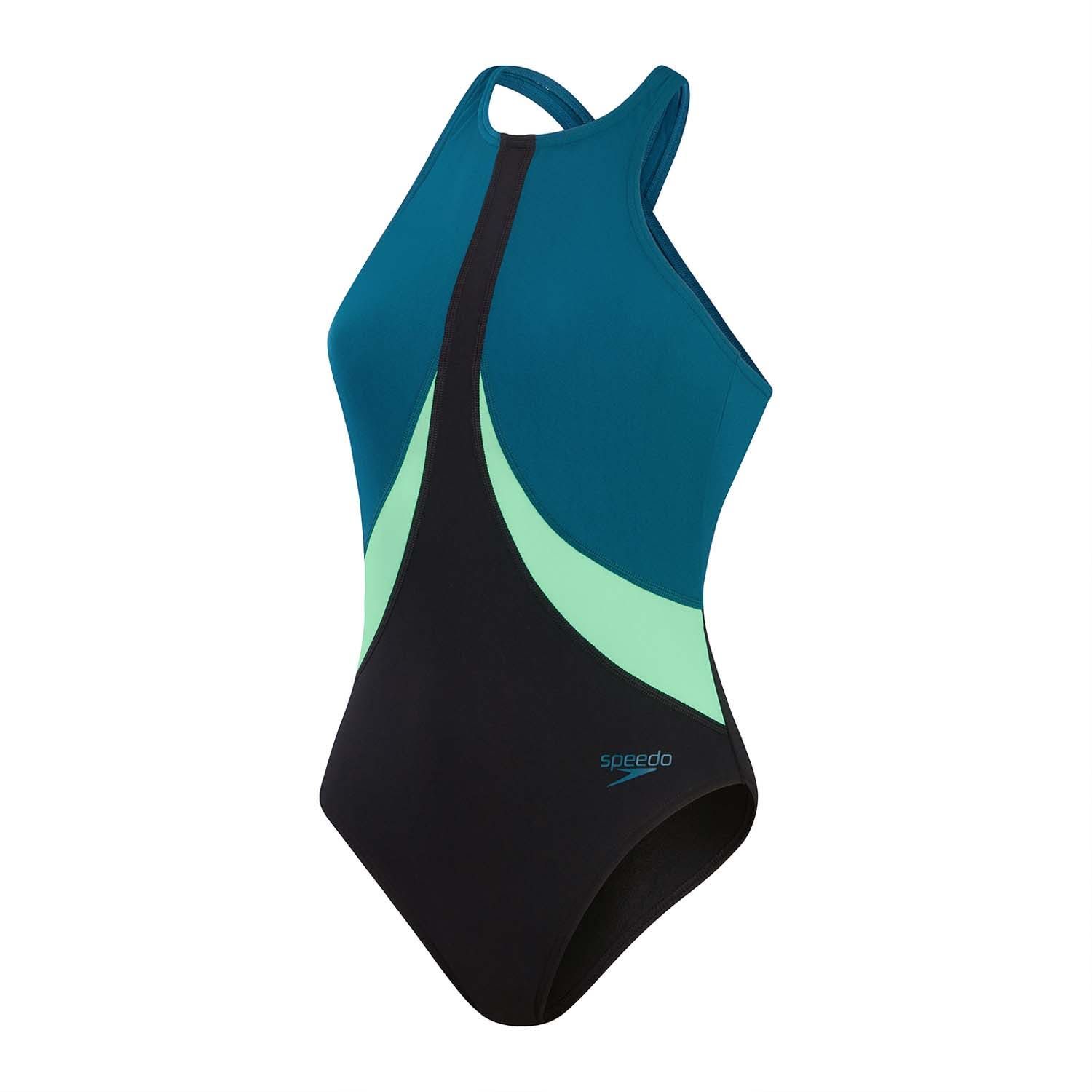 Speedo Eco+ Womens Colourblock Highneck Crossback