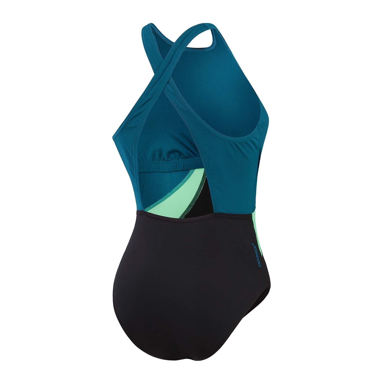 Speedo Eco+ Womens Colourblock Highneck Crossback