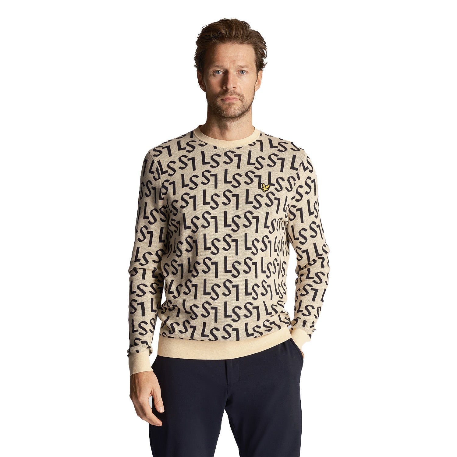Lyle & Scott Golf Monogram Knitted Crew Neck
