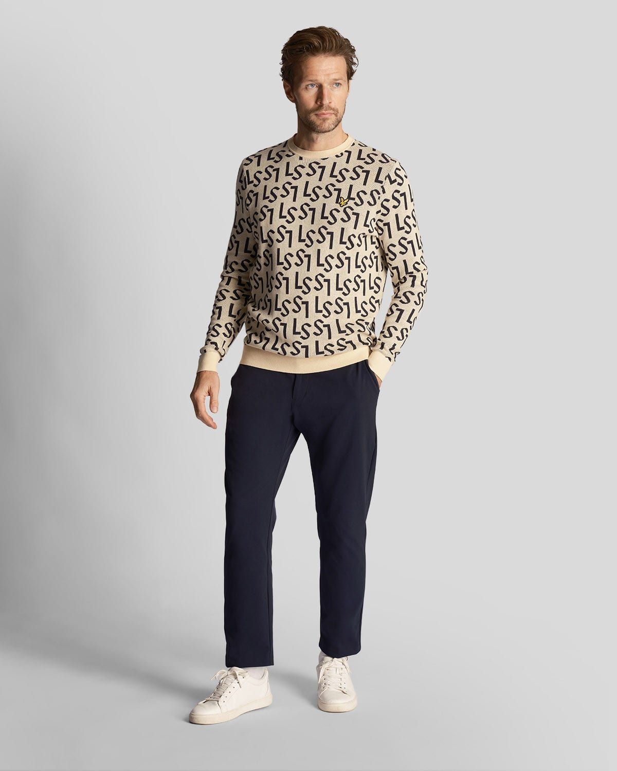 Lyle & Scott Golf Monogram Knitted Crew Neck