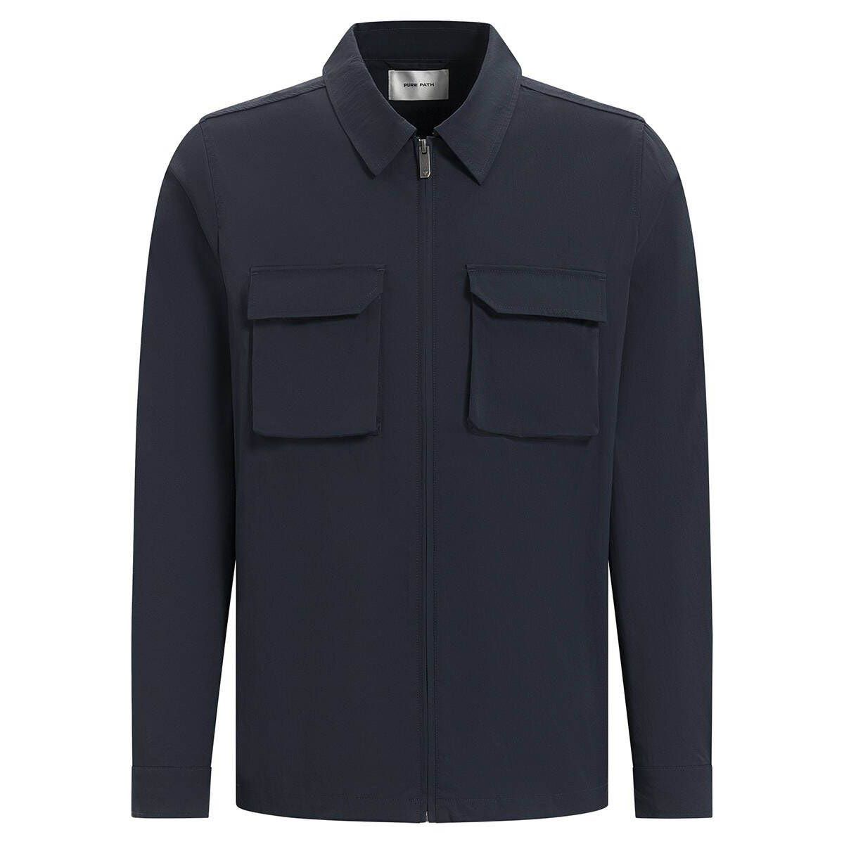 PURE PATH Regular Fit Utility Cargo Overshirt