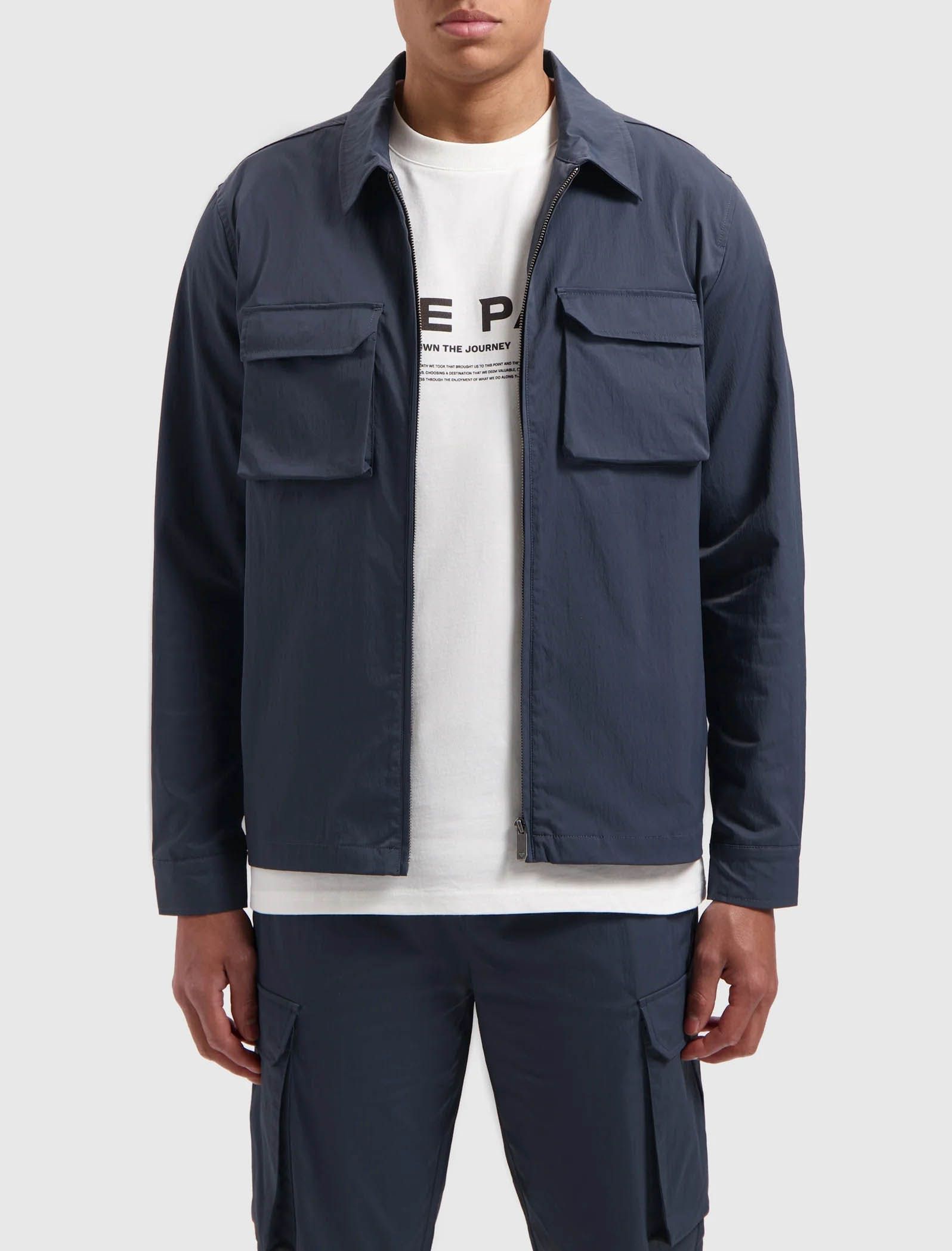 PURE PATH Regular Fit Utility Cargo Overshirt