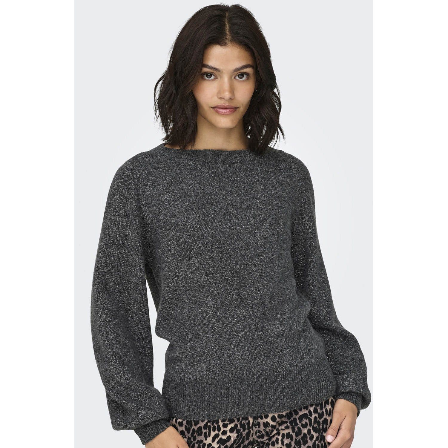 Jacqueline De Yong Rue Glitter Long Sleeve Boat Pullover