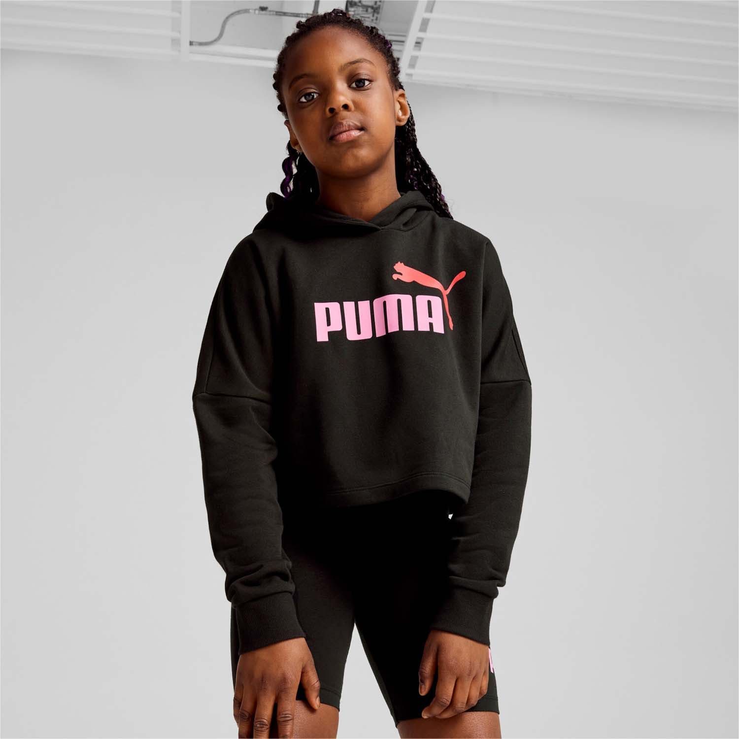 PUMA Essentials Logo Cropped Hoodie Kids