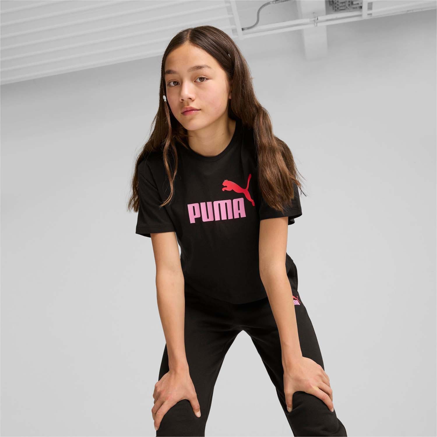 PUMA Girls Logo Cropped Tee