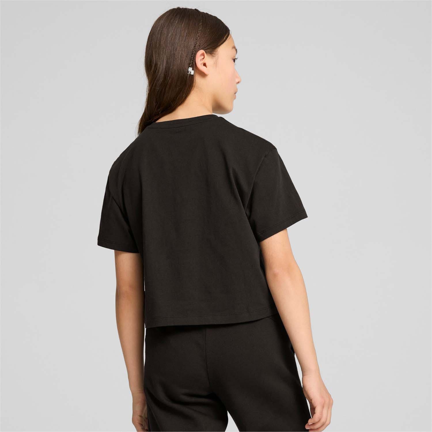 PUMA Girls Logo Cropped Tee