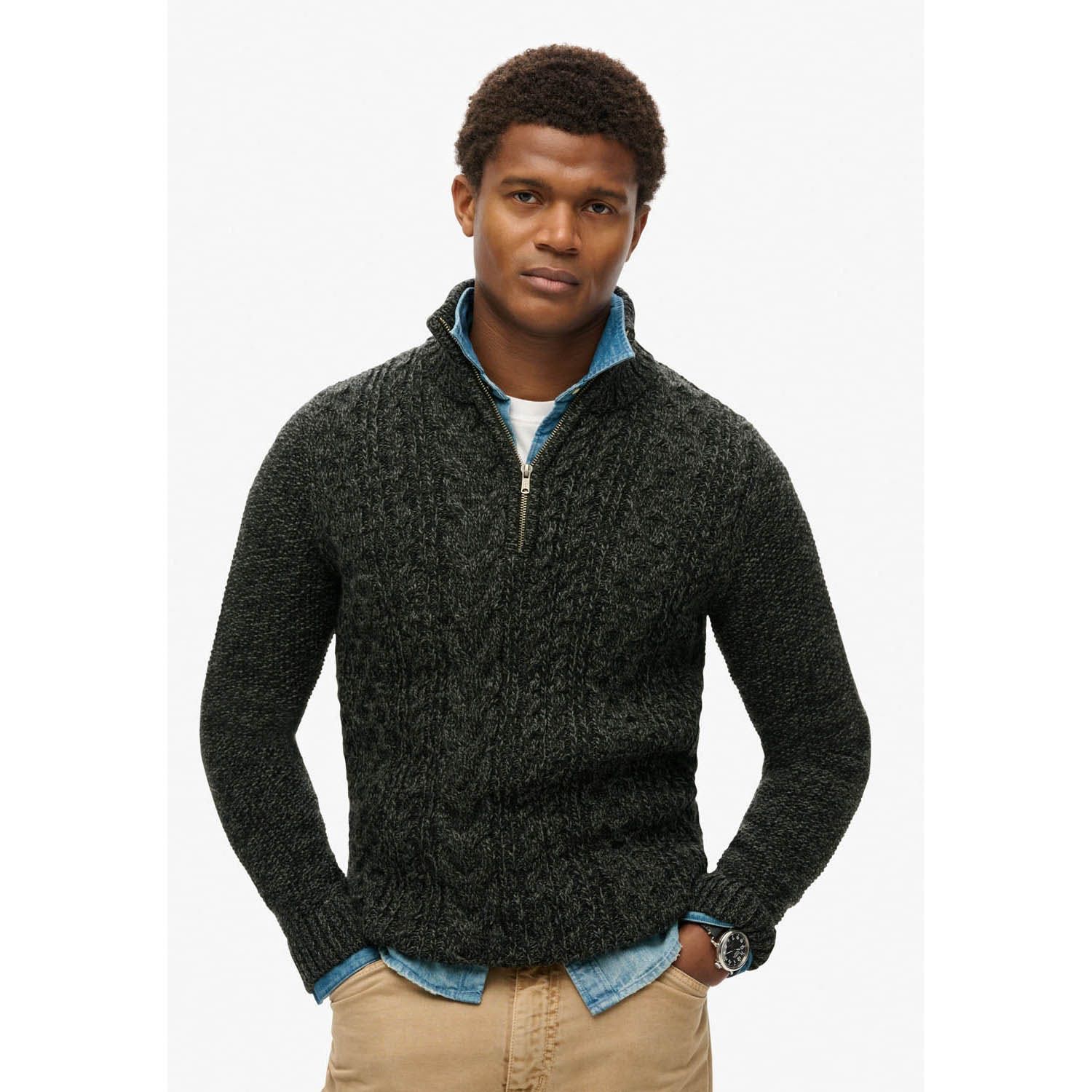 Superdry Jacob Cable Knit Half Zip