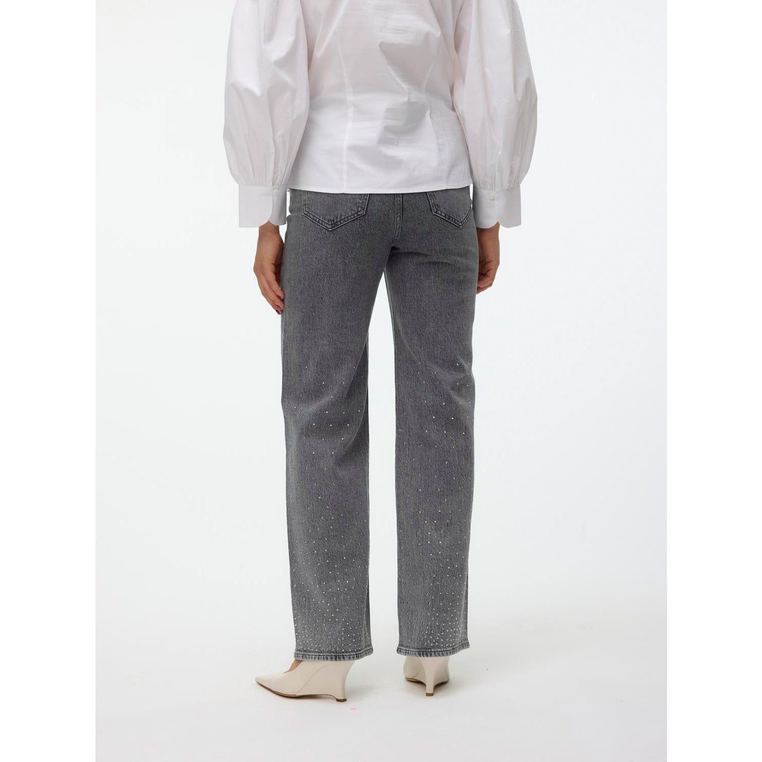 Vero Moda Tessa High Rise Wide Studs Denim Jeans