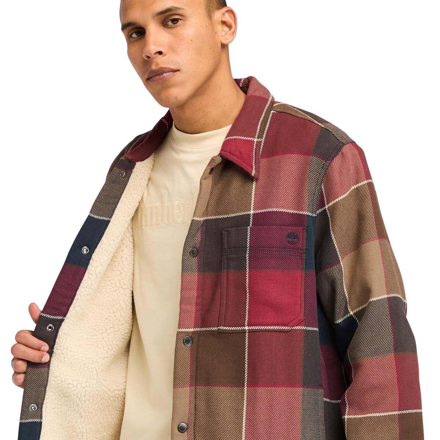 Timberland Sherpa Lined Plaid Overshirt