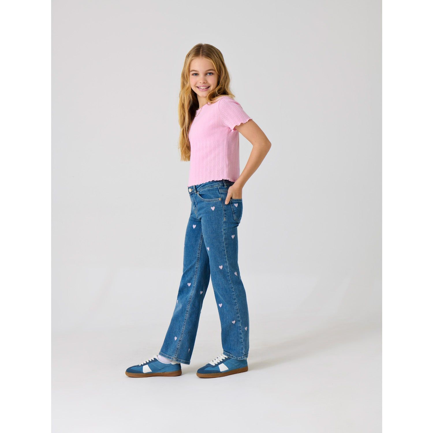 ONLY Kids Juicy Wide Leg Heart Jeans