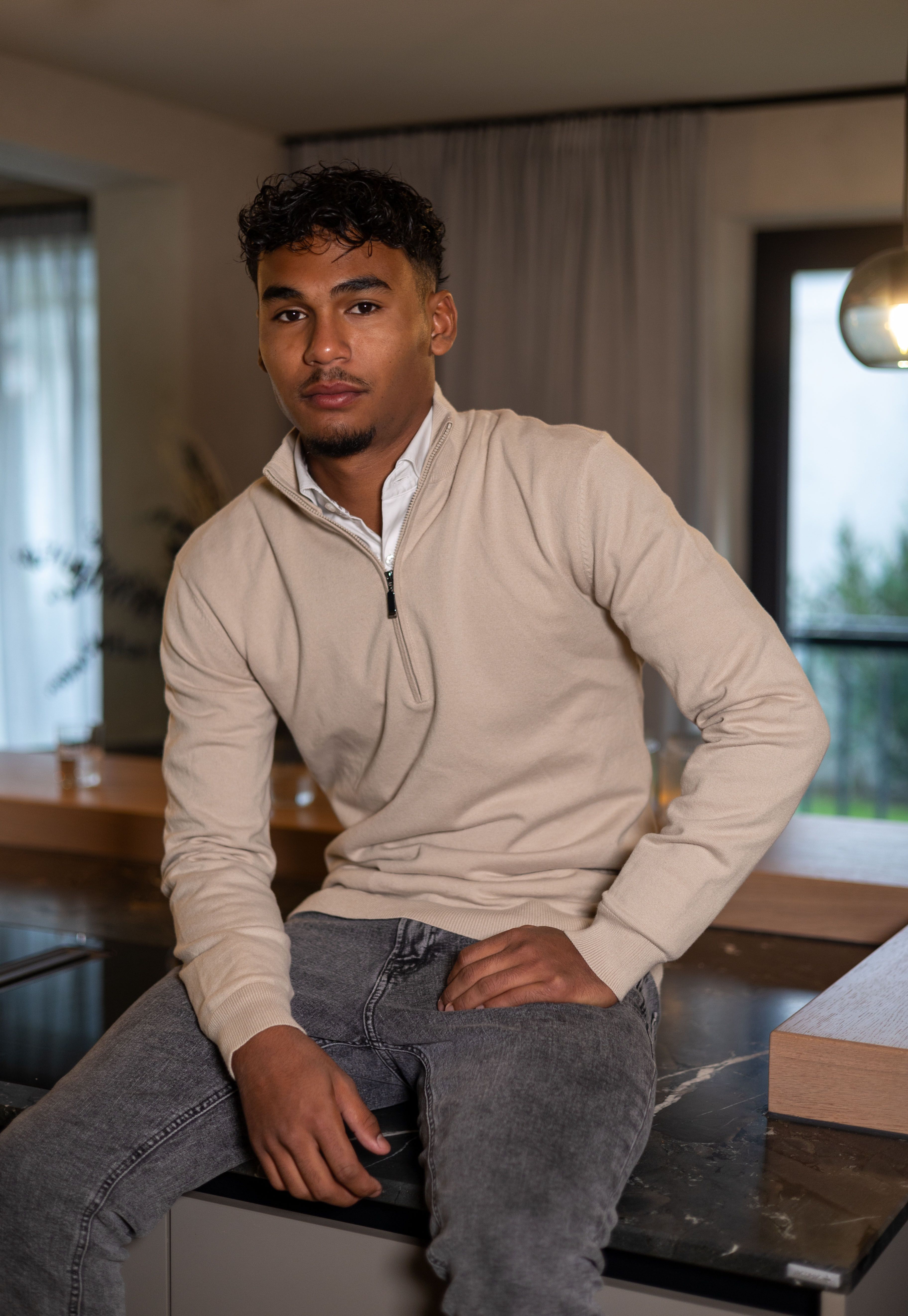 be:at Liam Knit Half Zip Sweater