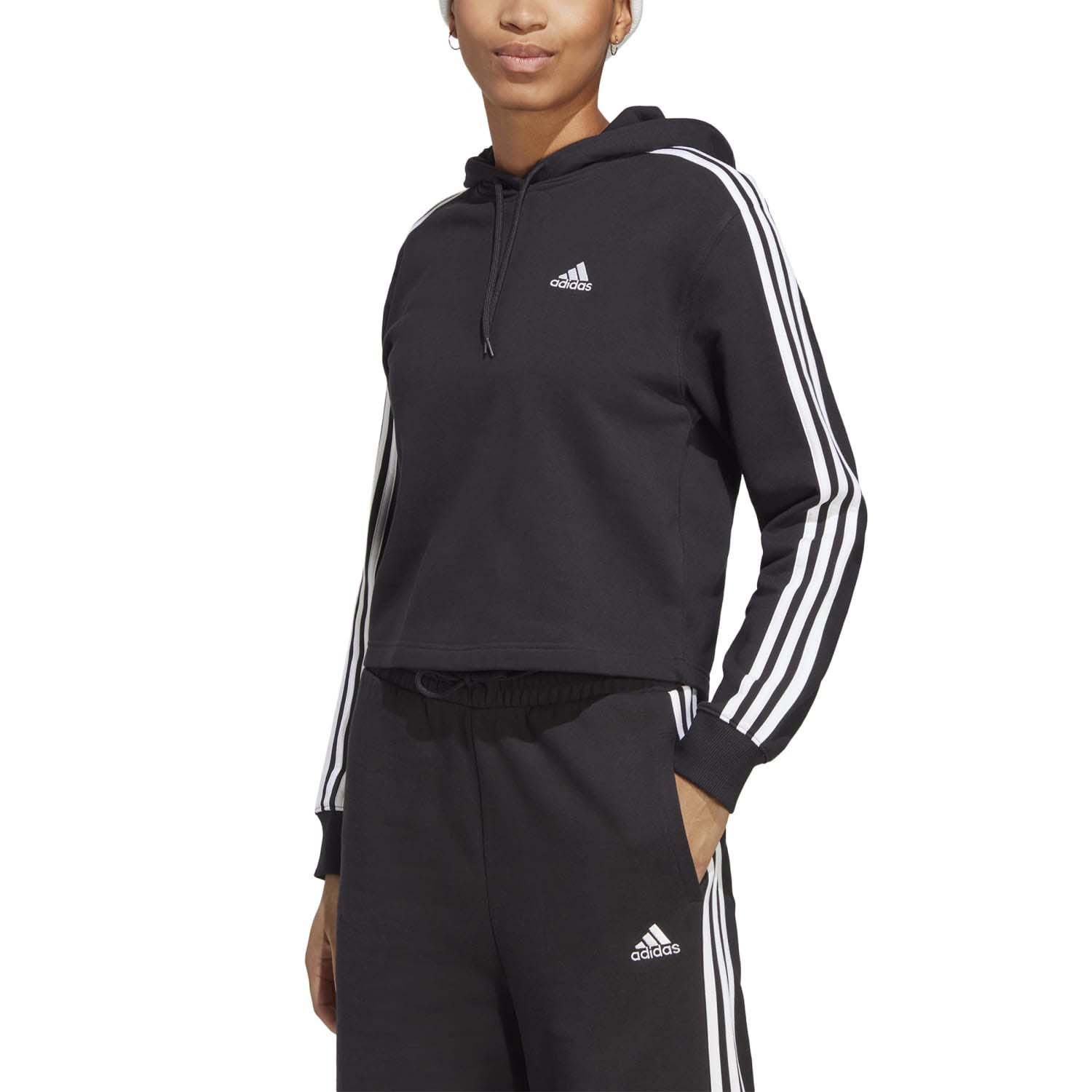 adidas Essentials 3-Stripes French Terry Crop Hoodie